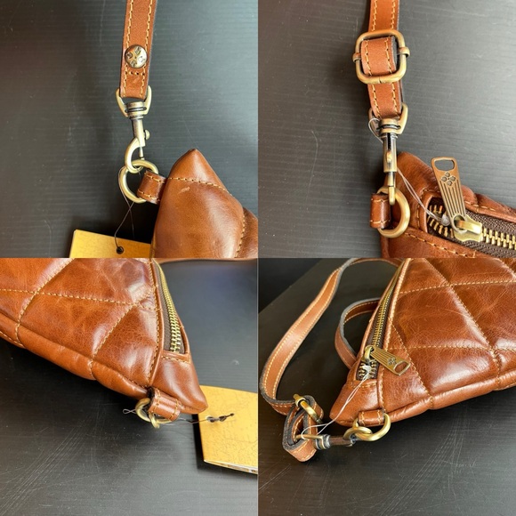 PATRICIA NASH TINCHI BELT BAG CROSSBODY LEATHER TAGS INTACT BRUSHED BRASS - Picture 10 of 15